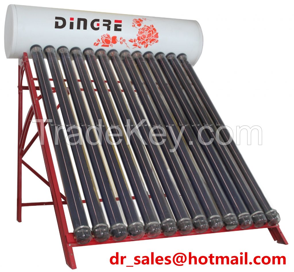 Active solar water heater with 1.5mm galvanized steel frame and non-pressurized water tank