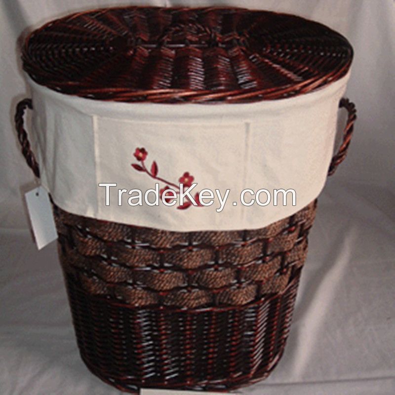 Wicker laundry basket