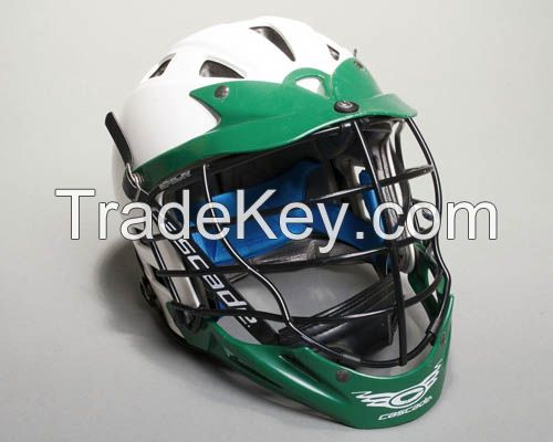 Cascade Lacrosse Green and White Protective Helmet Black 