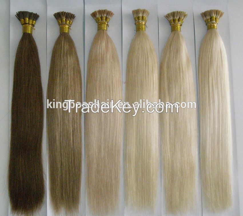 Hot sale Hair Extension 100% human hair I tip Hair  braziline remy Virgin hair