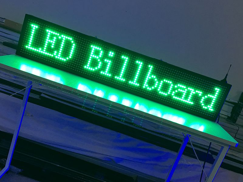 Led display screen 40X8 inch P10 indoor Green LED sign wireless and usb programmable rolling information