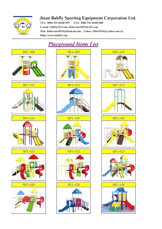 outdoor playground items