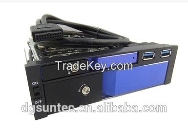 hot unestech blue Dual 2.5 +3.5inch Aluminium alloy panel independent power switch drive hard disk box 