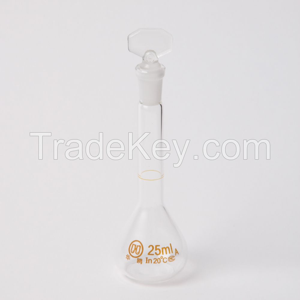 HUAOU Volumetric Flask, class A, with one graduation mark, with glass or plastic stopper, Boro 3.3 glass or Neutral glass