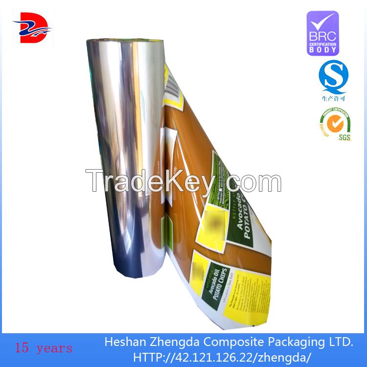 aluminum barrier laminate food packaging plastic film for potato,snack