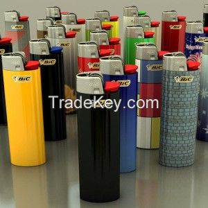 50 Full Size Disposable or Refillable like Big Bic Lighters BULK WHOLESALE