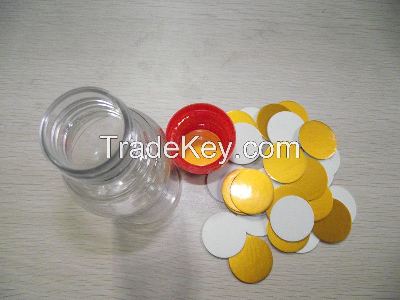 PET gold induction seal liner for pesticides bottle