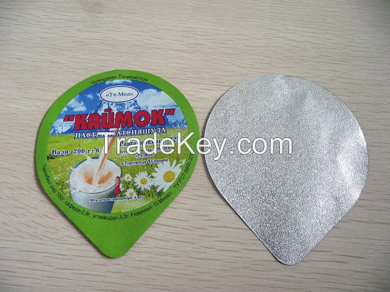 Aluminum foil heat seal lid for yogurt cup