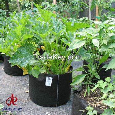 Eco Friendly Black Nonwoven Felt Fabric Smart Grow Bag Planter Pots