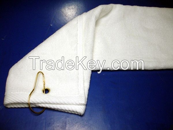 SG2, custom embroidery logo cotton golf towel with clip and grommet