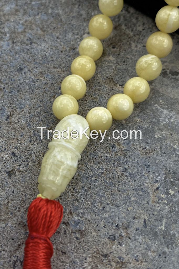 Uslim Amber Rosary Natural 6mm Round Shaped