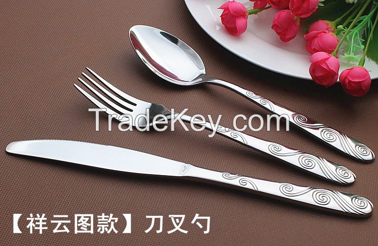 stainless steel flatware, cutlery set , knife, soup and tea spoon