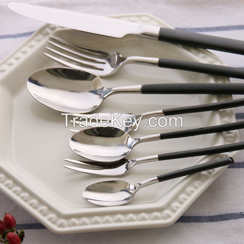 4Pcs Inox Knife Fork Spoon, Stainless China Flatware, Restaurant Cutlery Whole Sets high quality spoon