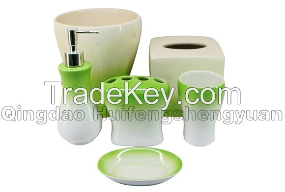100% handpainted ceramic bathroom set