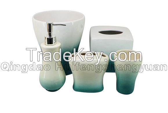 100% handpainted ceramic bathroom set