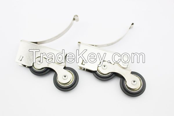 Furniture sliding double rollers and wheels for cabinet sliding door