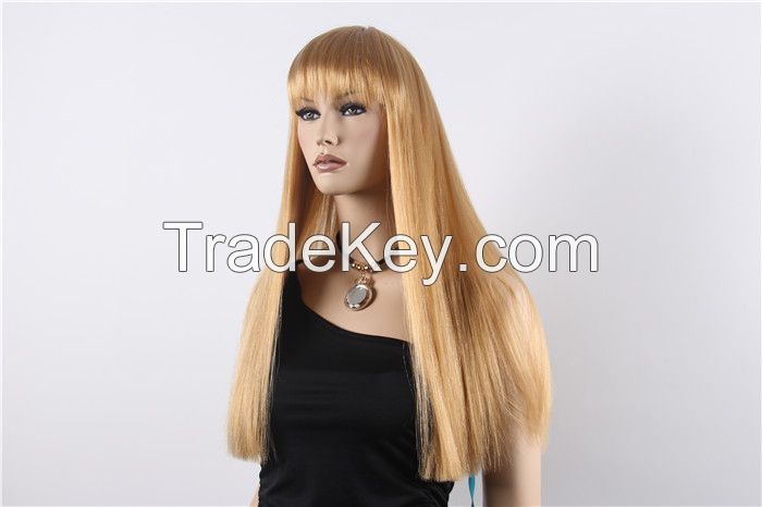 Long Straight Blonde Synthetic Wigs for Women 