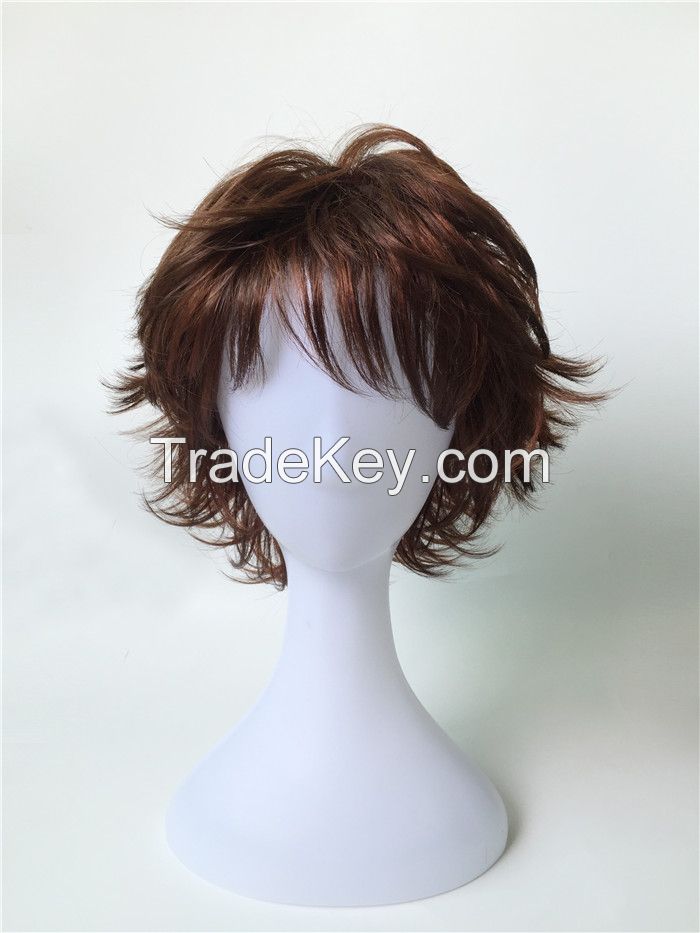 Short curly synthetic wigs for women