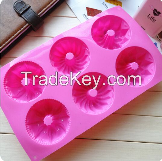 silicone hollow doughnut cake molds