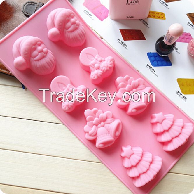 silicone Santa Claus cake moulds