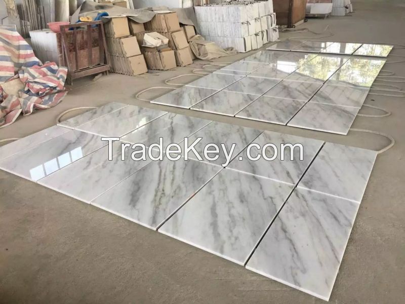 Guangxi White marble tile China white marble tile  marble slab Crystal White Marble tile and slab  carrara white
