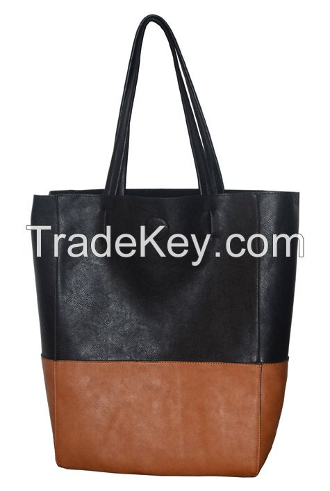 Fashion color block tote bag