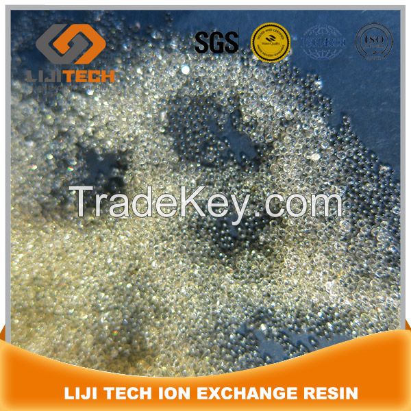 polystyrene matrix of gel type strong acid cation exchange resin