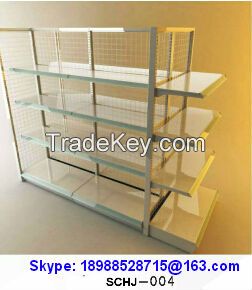 Goods Shelf 4-Layer Display Rack Iron Wire Mesh Back Factory Price Sale for Super Market/Shops/Store