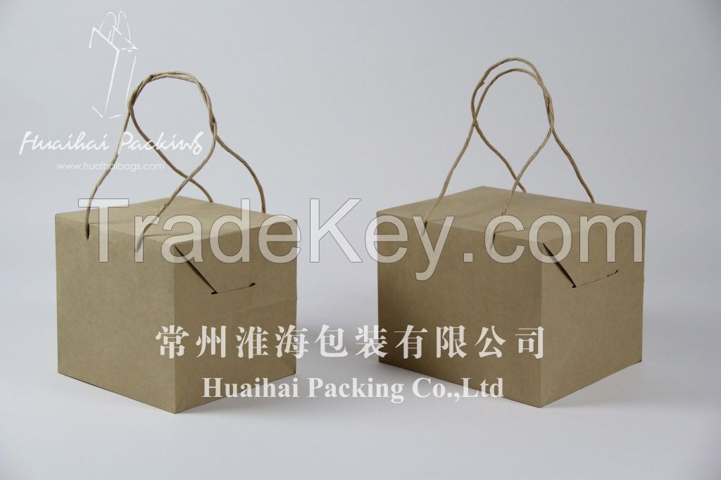 Box Style Creative Paper Bag with Handles
