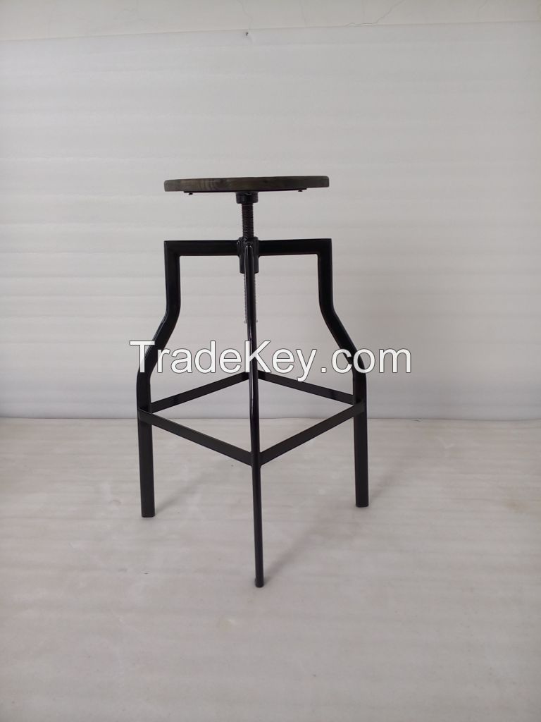 Antique metal industrial stool