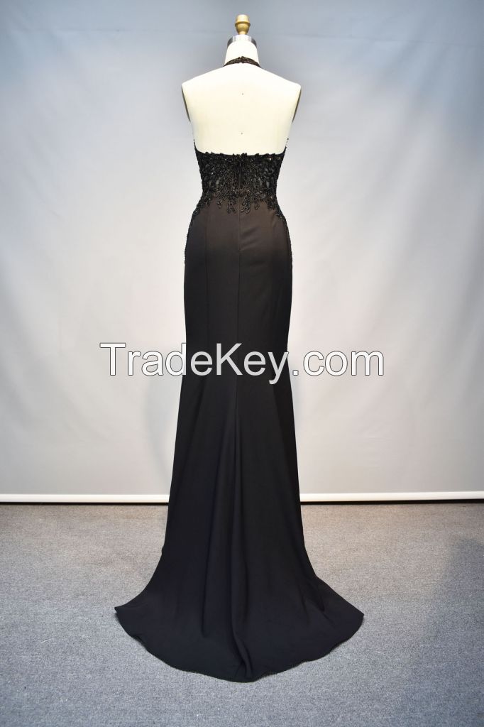 2017 evening dress embriodery and stone sexy back