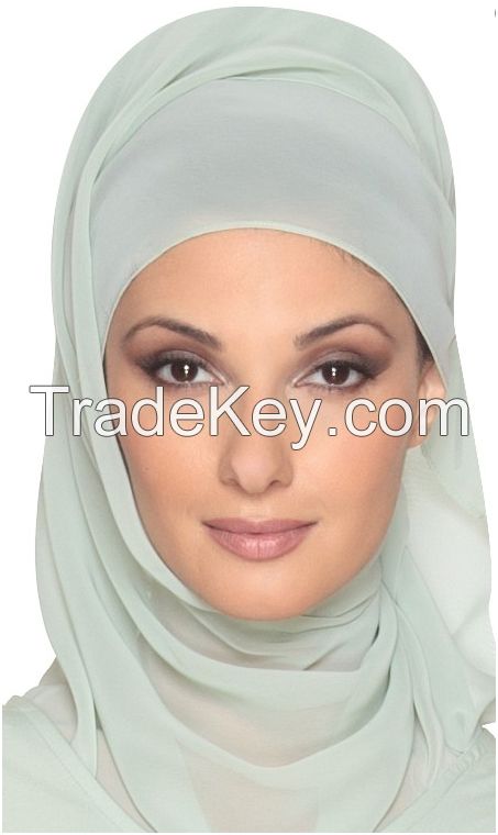 Scarves Ice green chiffon oblong wrap hijab Muslim hijabs headscarf