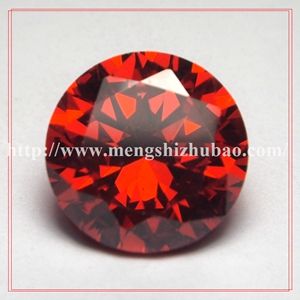 Machine cut round drilliant cut garnet red 10mm loose cz