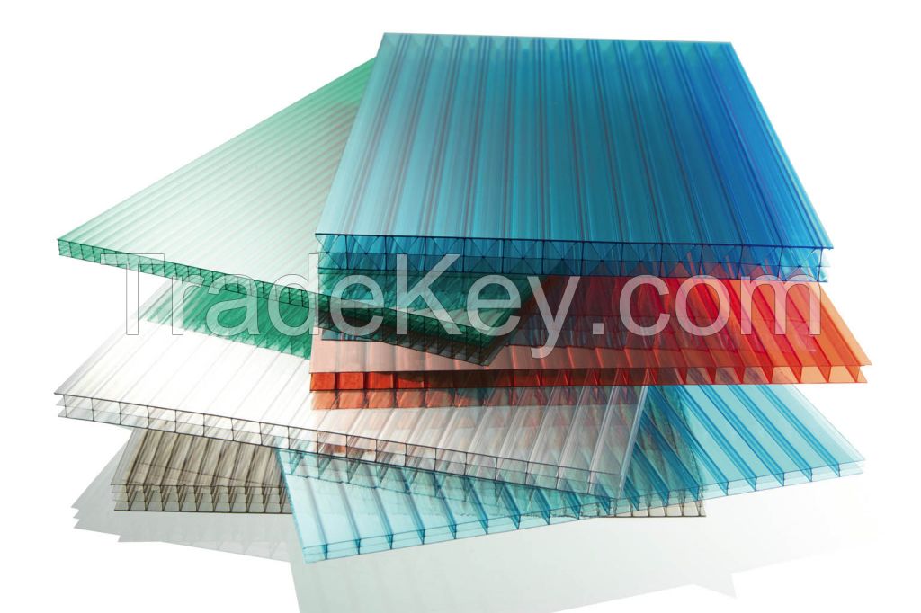 SGS certification Clear Polycarbonate double-wall Plastic hollow sheet in Guangzhou