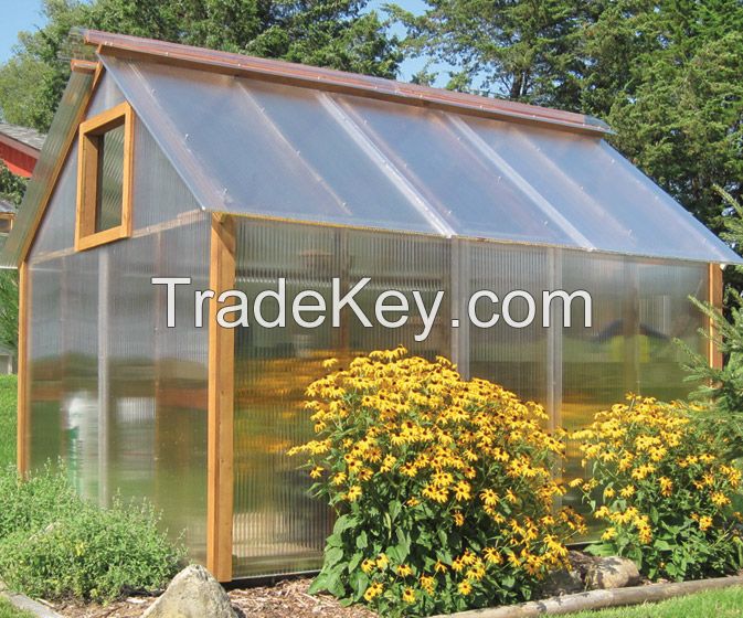 100% virgin materials SGS &amp;amp; ISO certification Clear UV protected PC hollow sheet for Polycarbonate greenhouse building materials