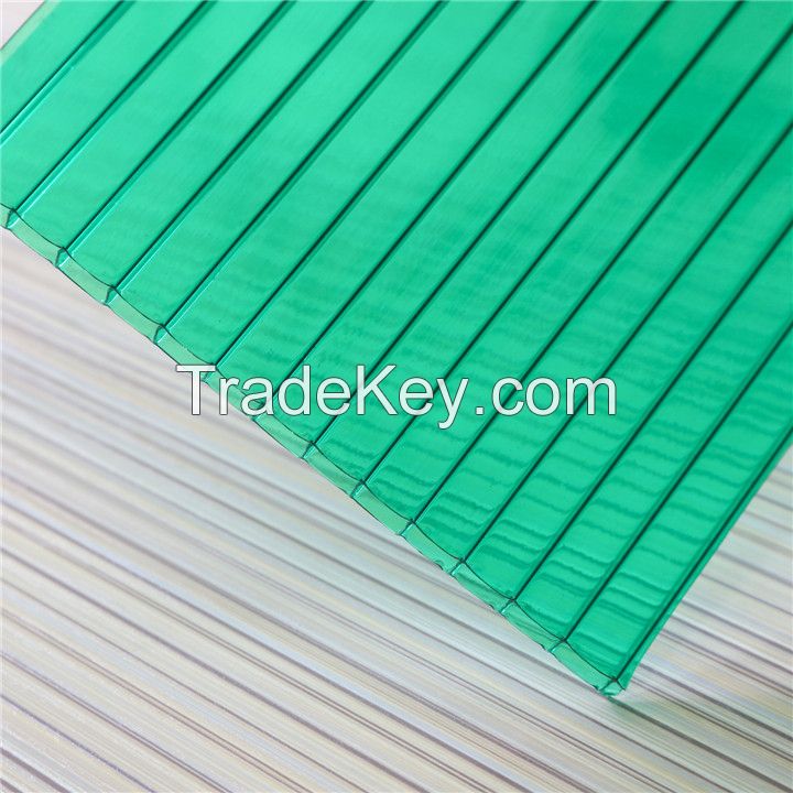 SGS certification Clear Polycarbonate double-wall Plastic hollow sheet in Guangzhou