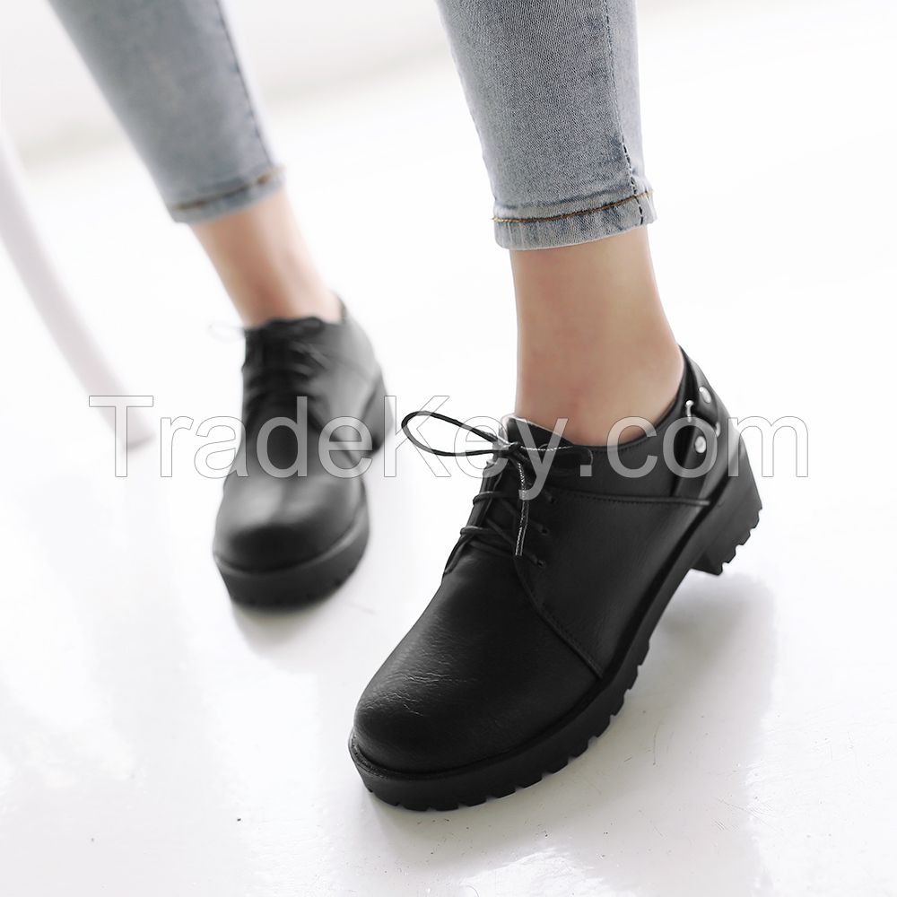 Cheapest Shoes 2016 Spring Hot Wholesale PU Leather Round Toe Women Ca