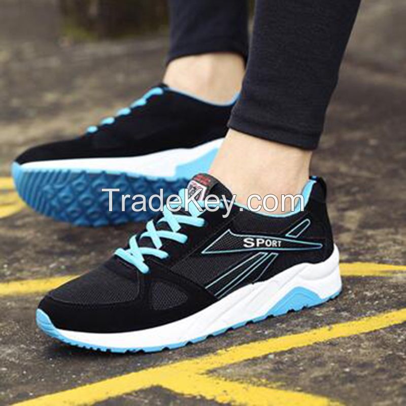 Cheapest Sneakers New Korean Fashion Breathable Mesh Casual Sports Running Shoes Black Blue