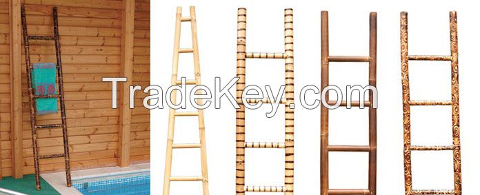 BAMBOO LADDER FOR DECORATION IN BATHROOM, TOWEL RACKING