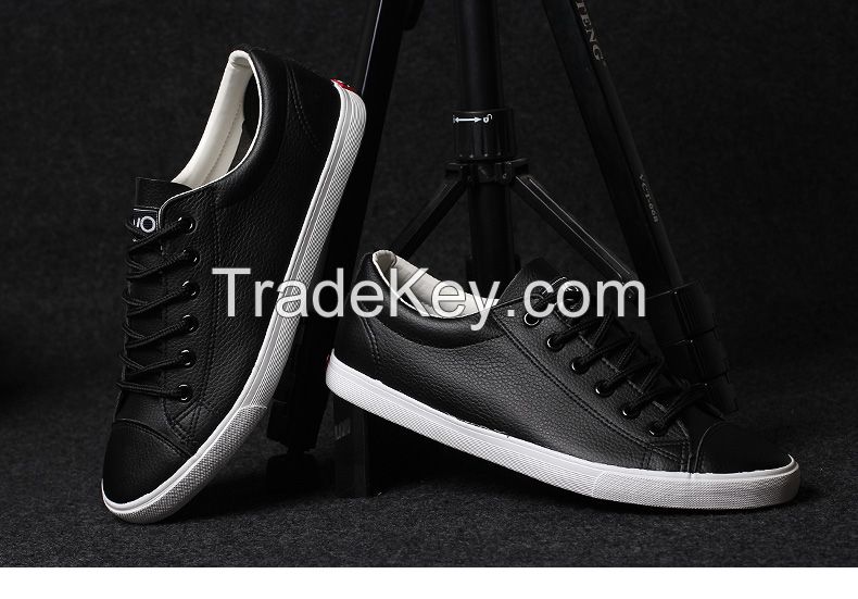 LEYO 2016 woman casual shoes black white  lace-up sneaker