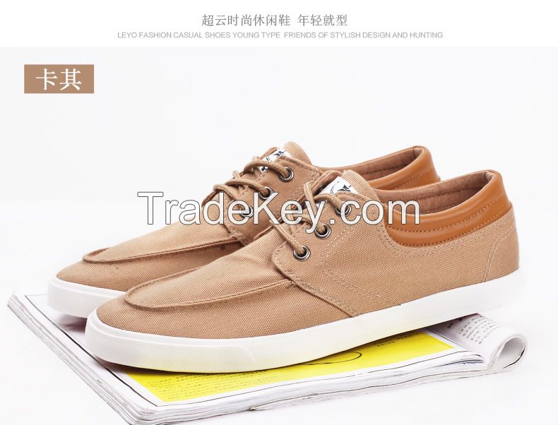 LEYO 2016 spring men shoes canvas and PU casual shoes classic lace-up sneaker