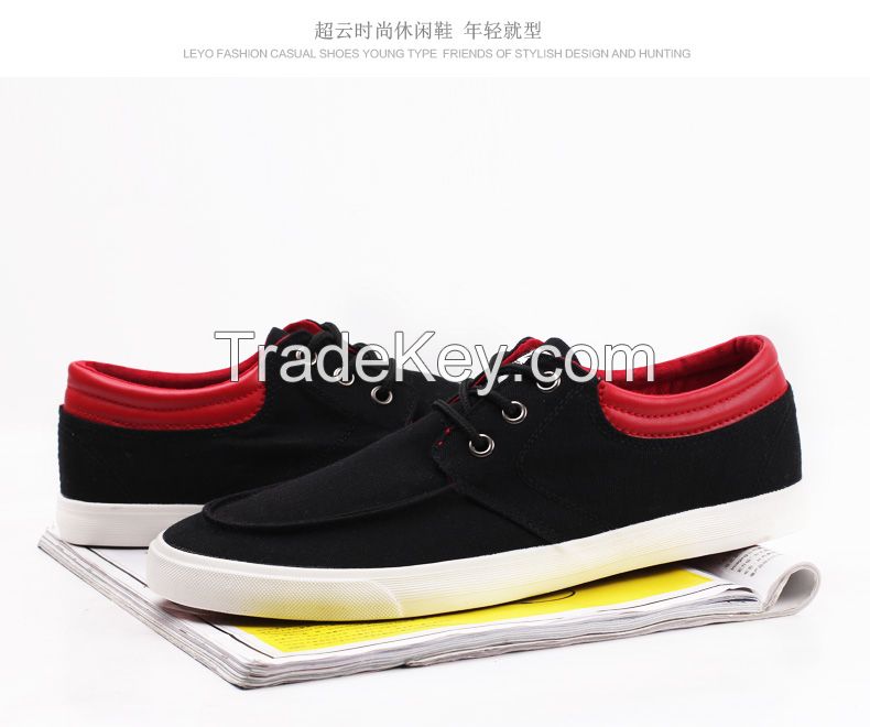 LEYO 2016 spring men shoes canvas and PU casual shoes classic lace-up sneaker