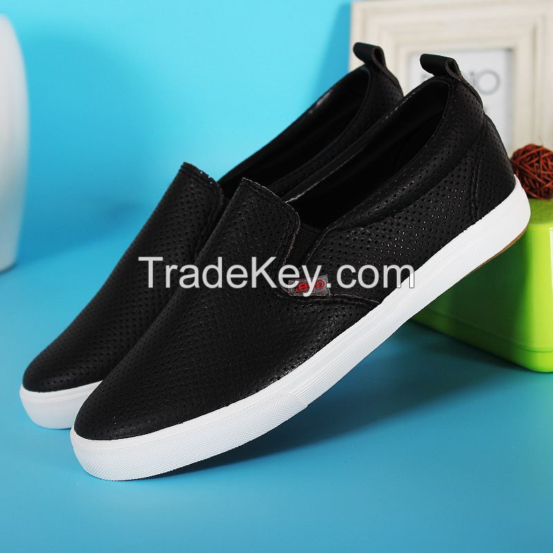 LEYO 2016 woman casual shoes silver white black pu slip-on sneaker