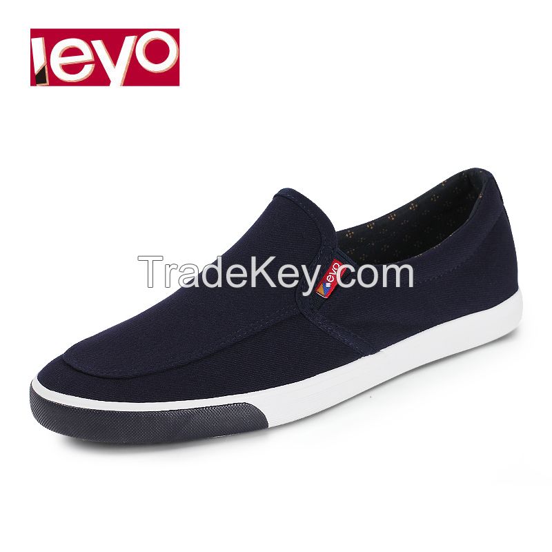LEYO summer man shoes navy, black canvas casual shoes classic slip-on sneaker