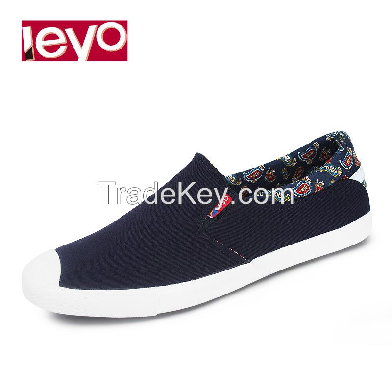 LEYO 2016 spring man shoes black, navycanvas casual shoes slip-on sneaker