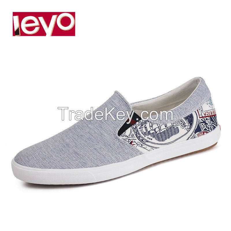 LEYO summer man shoes navy, black color block canvas casual shoes classic slip-on sneaker