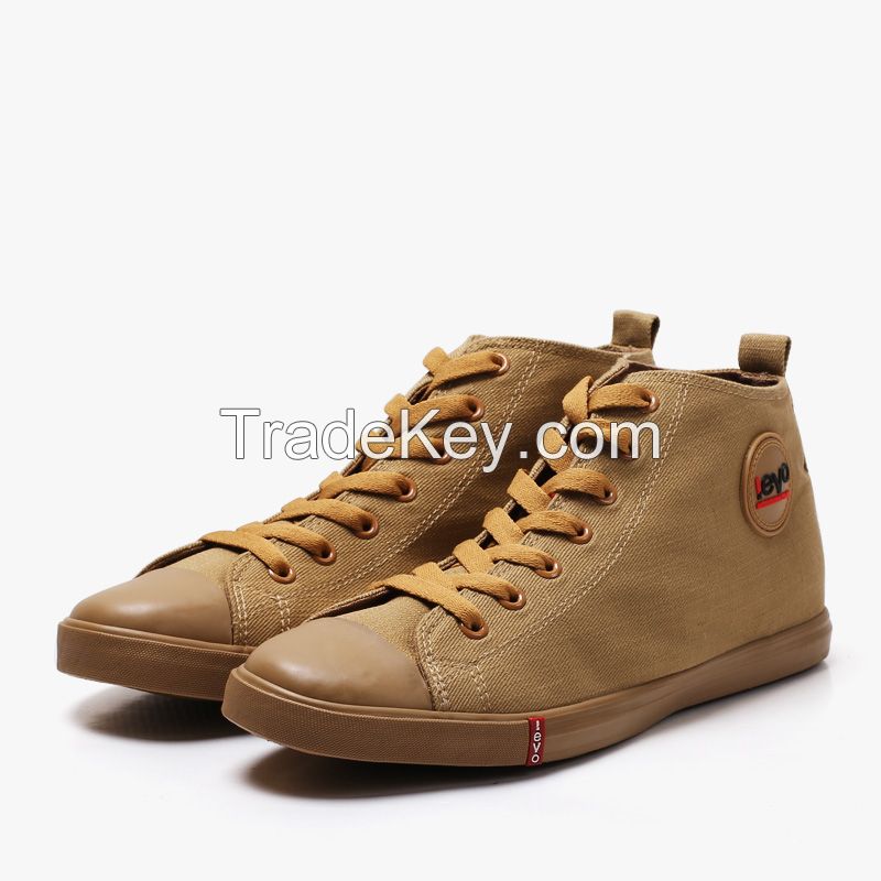 LEYO 2016 summer man shoes solid color canvas casual shoes fashion lace-up sneaker