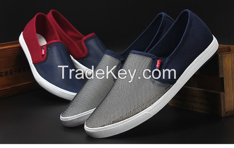 LEYO summer man shoes mesh with canvas casual shoes fashion slip-on sneaker