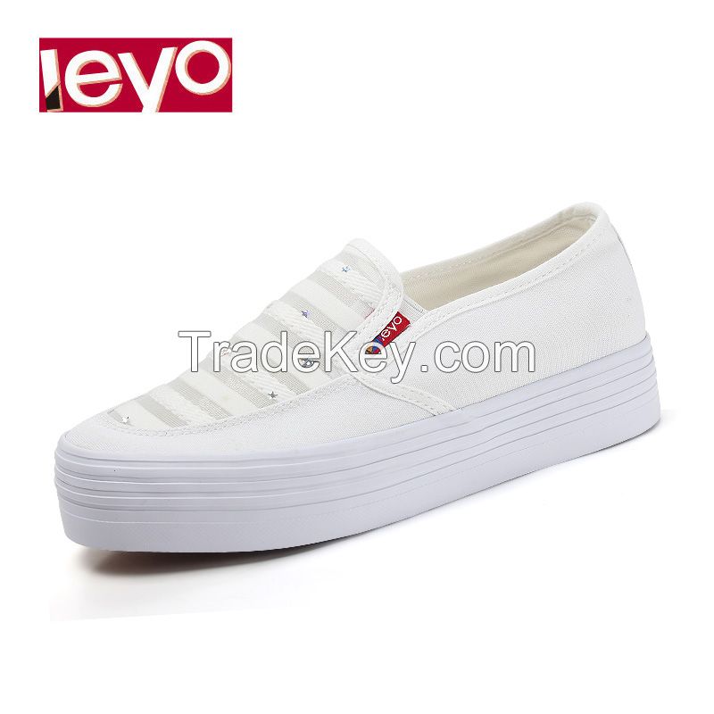 LEYO 2016 summer woman casual shoes shiny canvas  slip-on sneaker