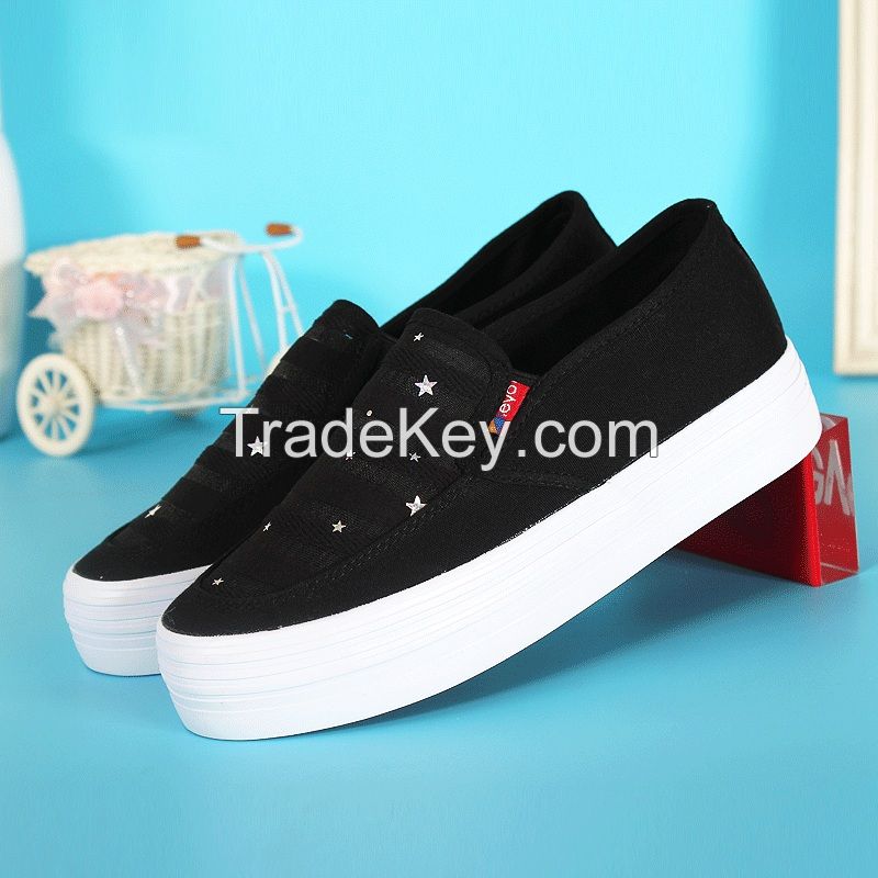 LEYO 2016 summer woman casual shoes shiny canvas  slip-on sneaker